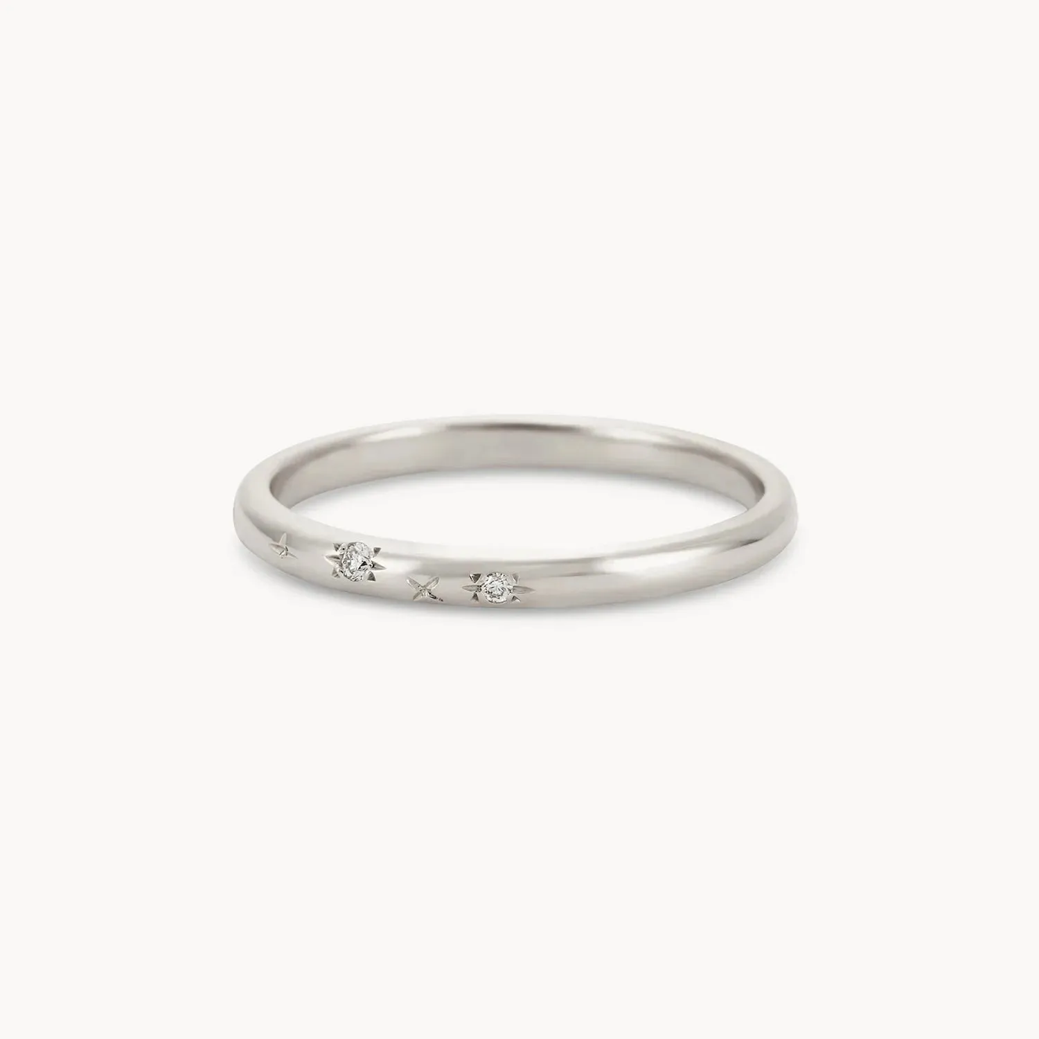 starlight ring - 14k white gold, white diamond