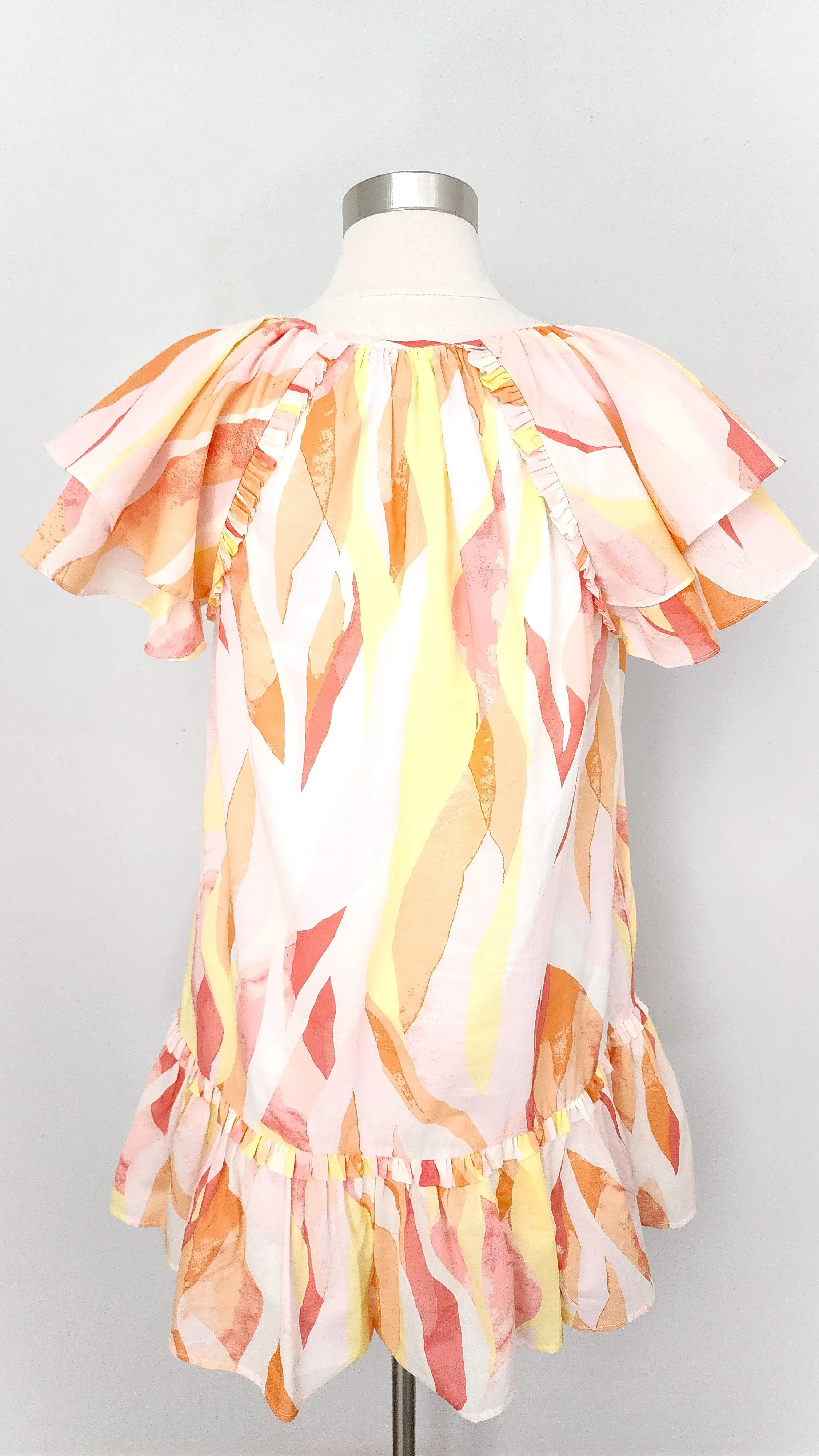 Summer Sunset Ruffle Hem Dress