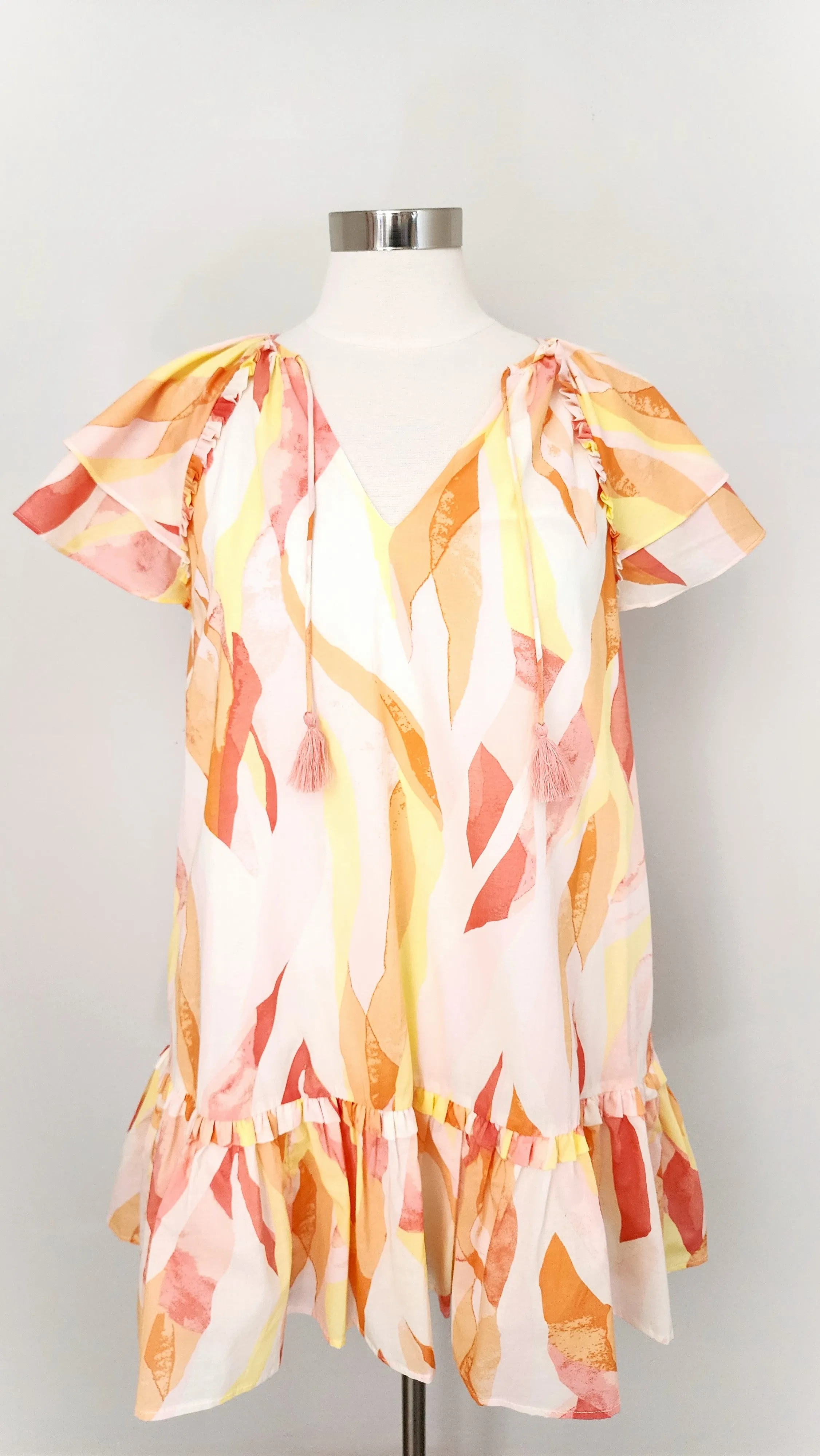 Summer Sunset Ruffle Hem Dress