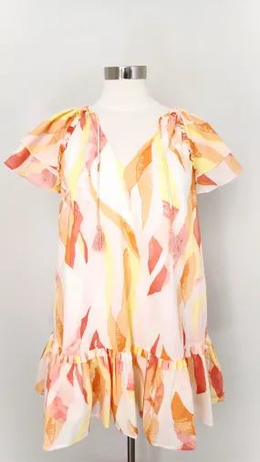Summer Sunset Ruffle Hem Dress