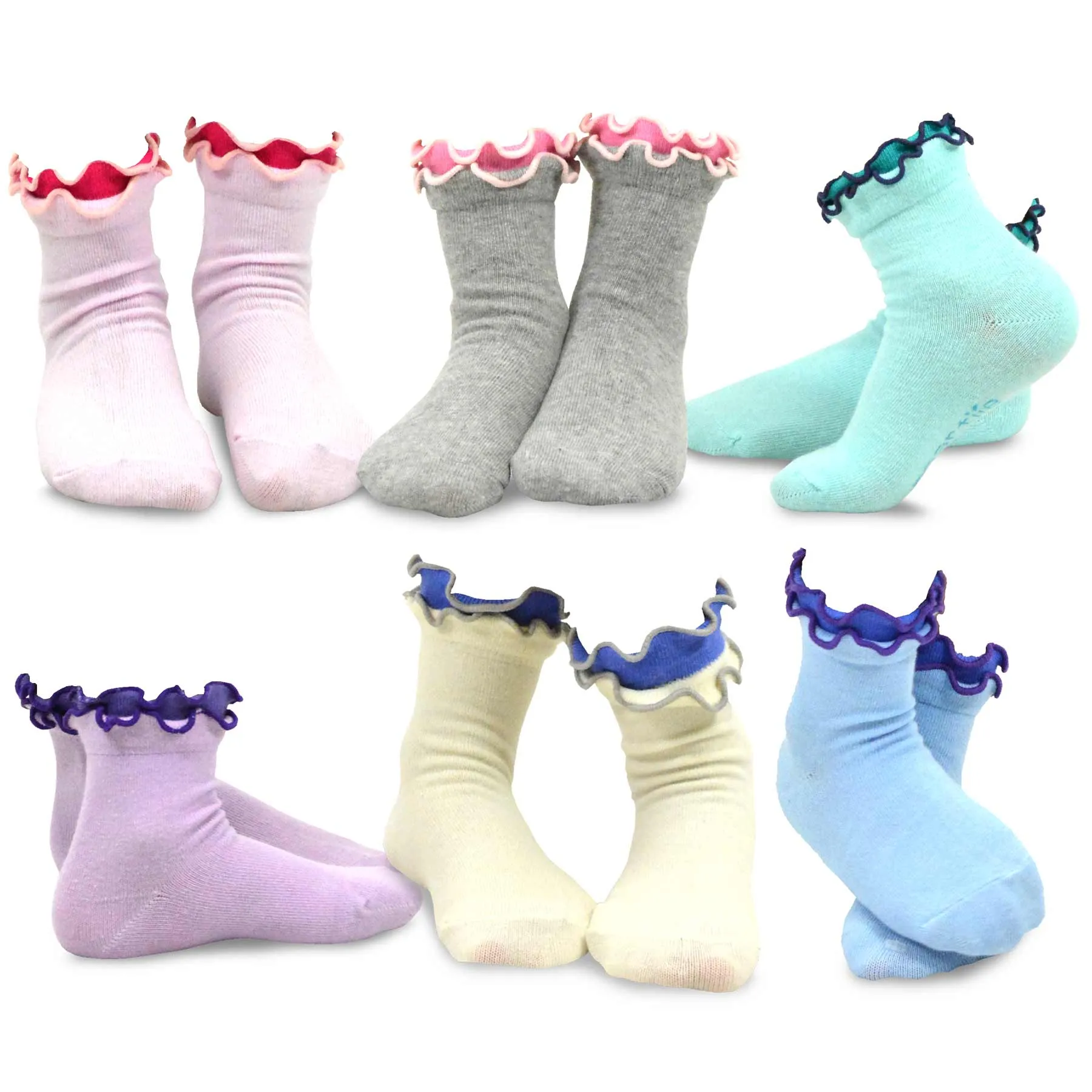 TeeHee Socks Kid's Casual Cotton Short Crew Heart 18-Pack Gift Box (71006)