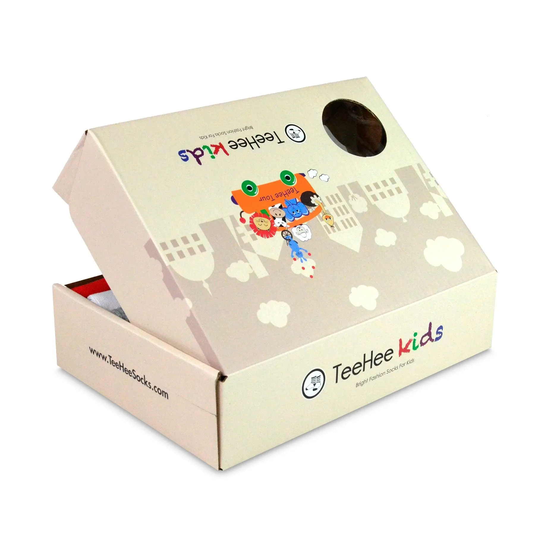 TeeHee Socks Kid's Casual Cotton Short Crew Heart 18-Pack Gift Box (71006)