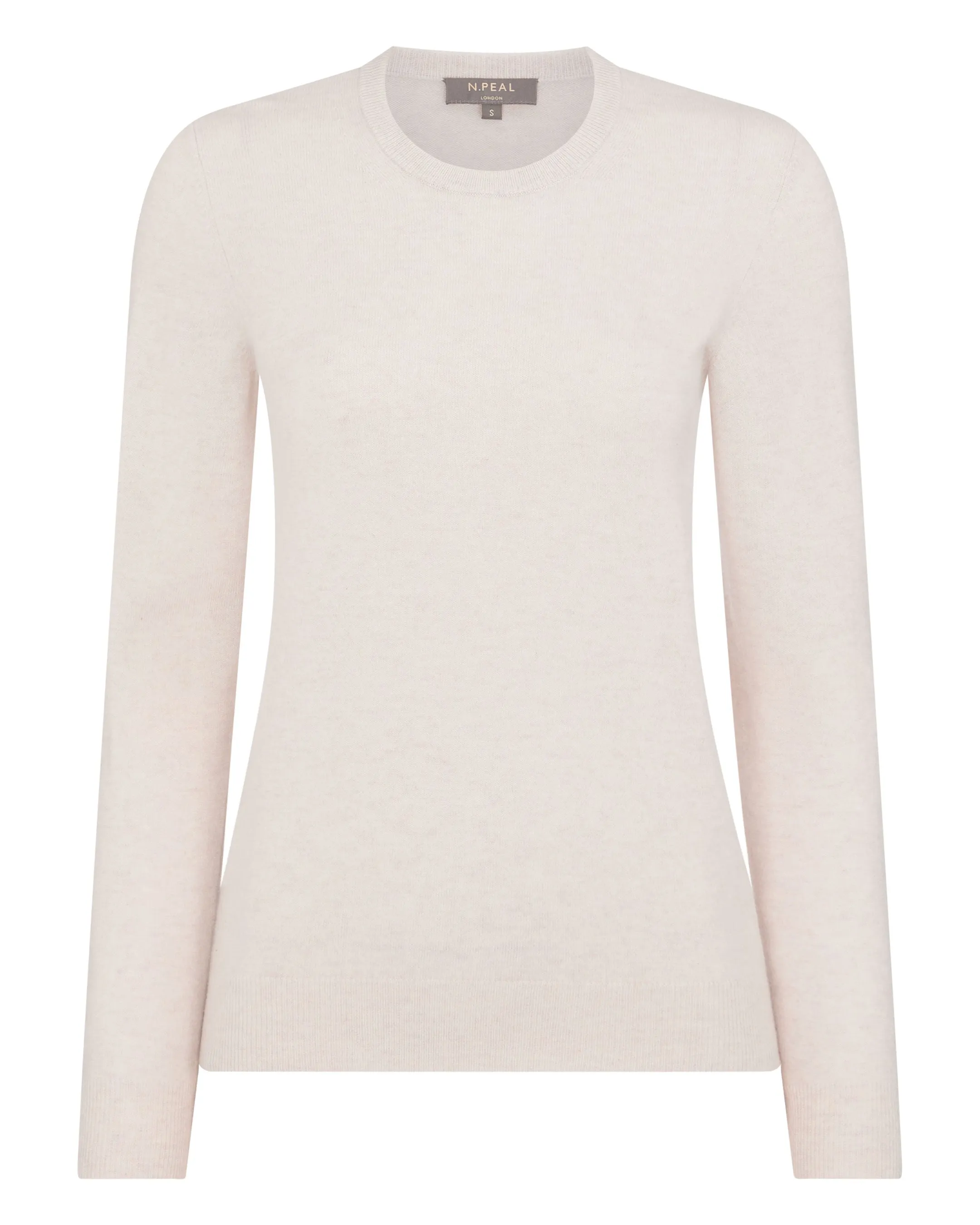 Women's Evie Classic Round Neck Cashmere Sweater Frost White